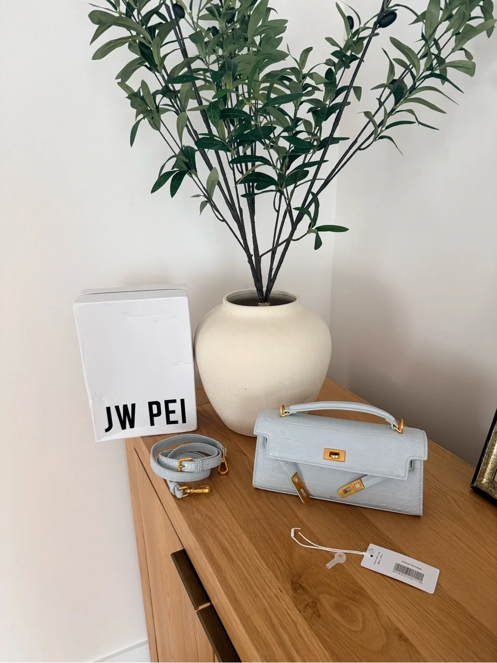 JW PEI Brandnew Noor  Crossbody / Handbag Bag in Blue Croc with Gold Hardware
